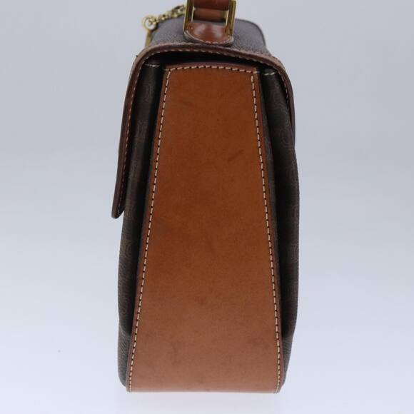 CELINE Macadam Canvas Hand Bag Pvc Leather Brown Gold - Picture 5 of 13